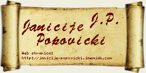 Janićije Popovicki vizit kartica